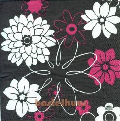 Black-white-pink flowers